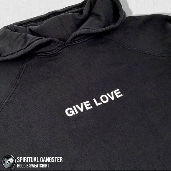SPIRITUAL
GANGSTER WOMEN’S COTTON GIVE LOVE RAGLAN HOODIE SWEATSHIRT IN BLACK - Picture 3 of 11